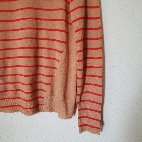 A.L.C Faye Asymmetrical Stripe Wool Sweater Brown - Picture 3 of 5